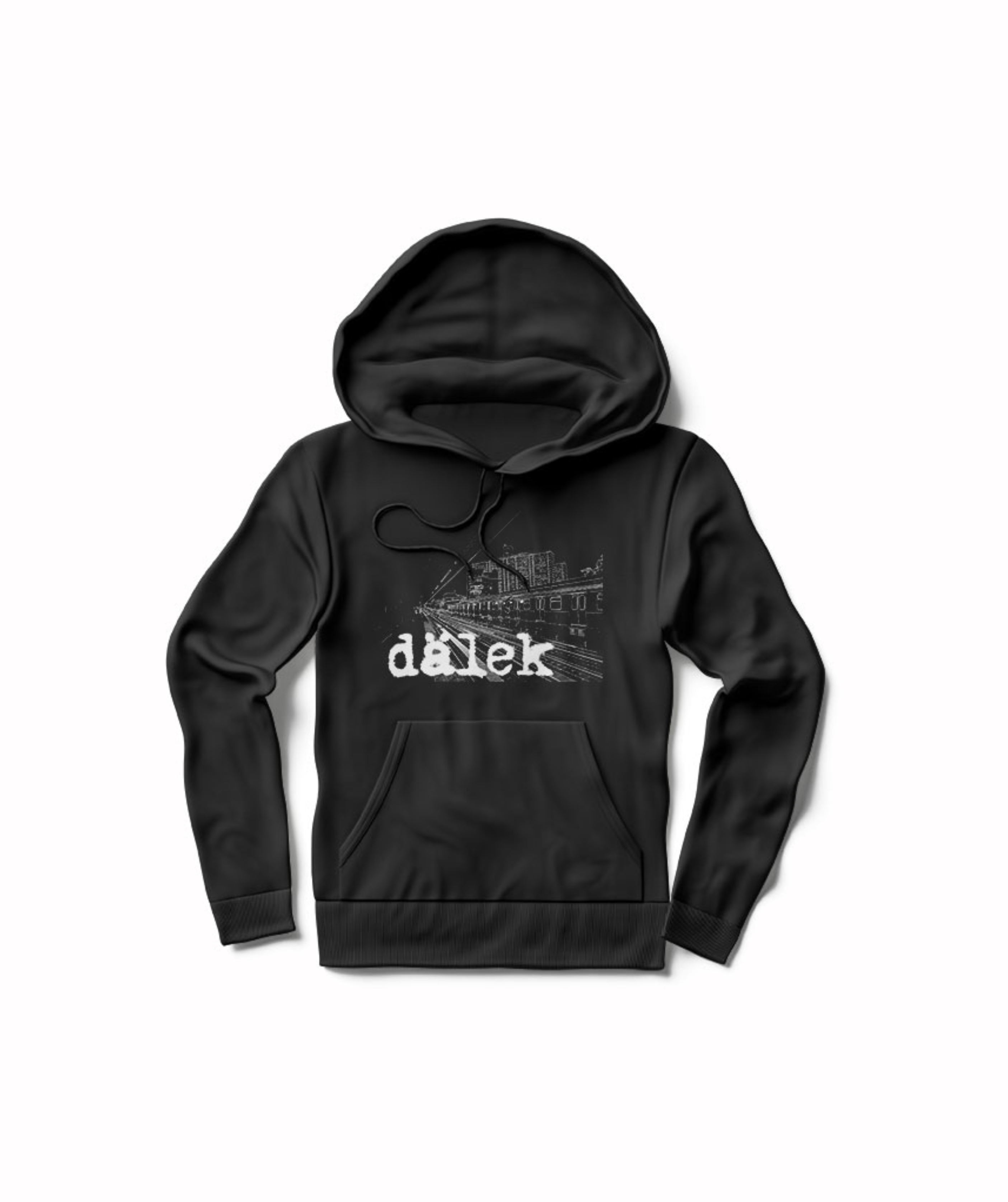 Dälek Train hoodie with subway train graphic design